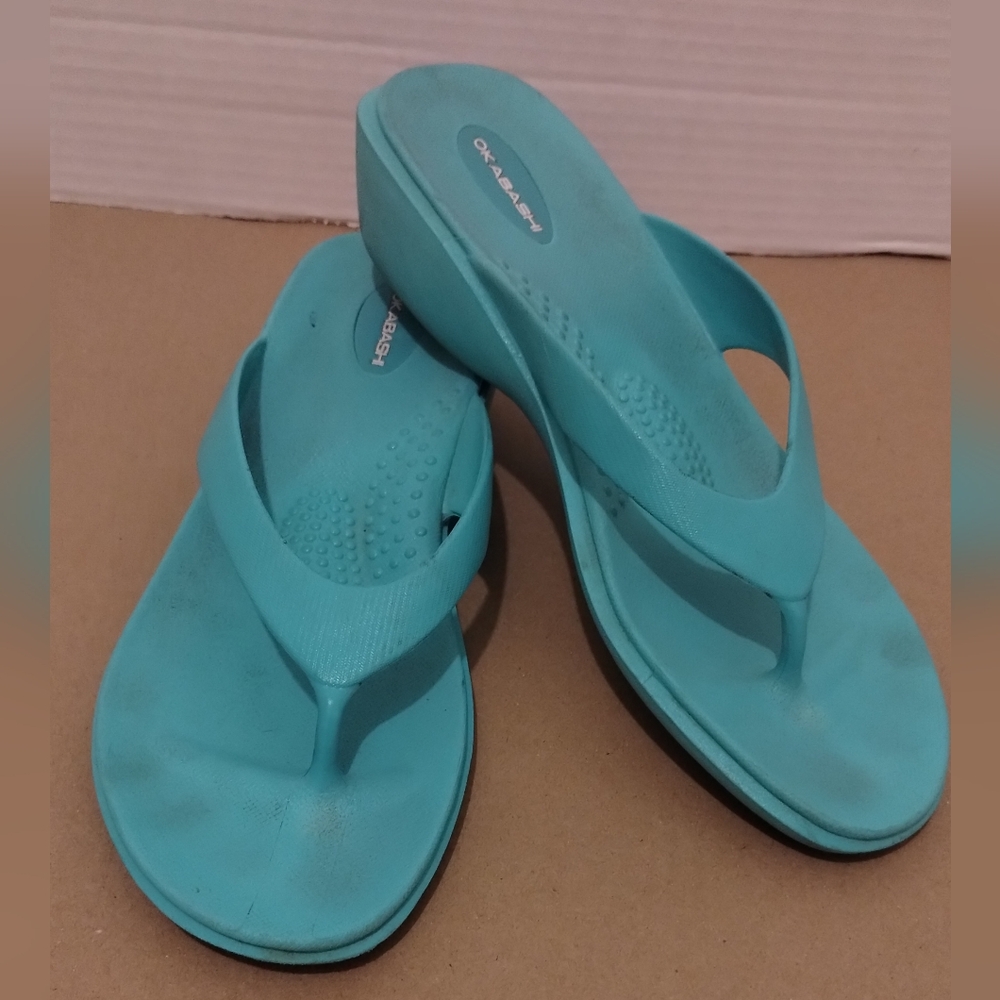 Okabashi Women's Blue Flip Flop Sandals